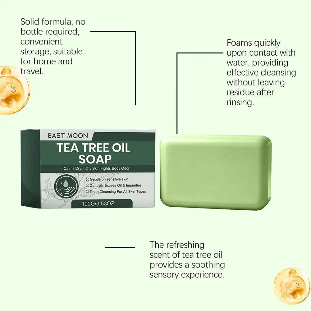 Tea Tree Soap Natural Soaps For Body & Face Skin Cleaning Natural Skin Cleanser Gentle Exfoliating Bar Soap For Oily Dry Skin