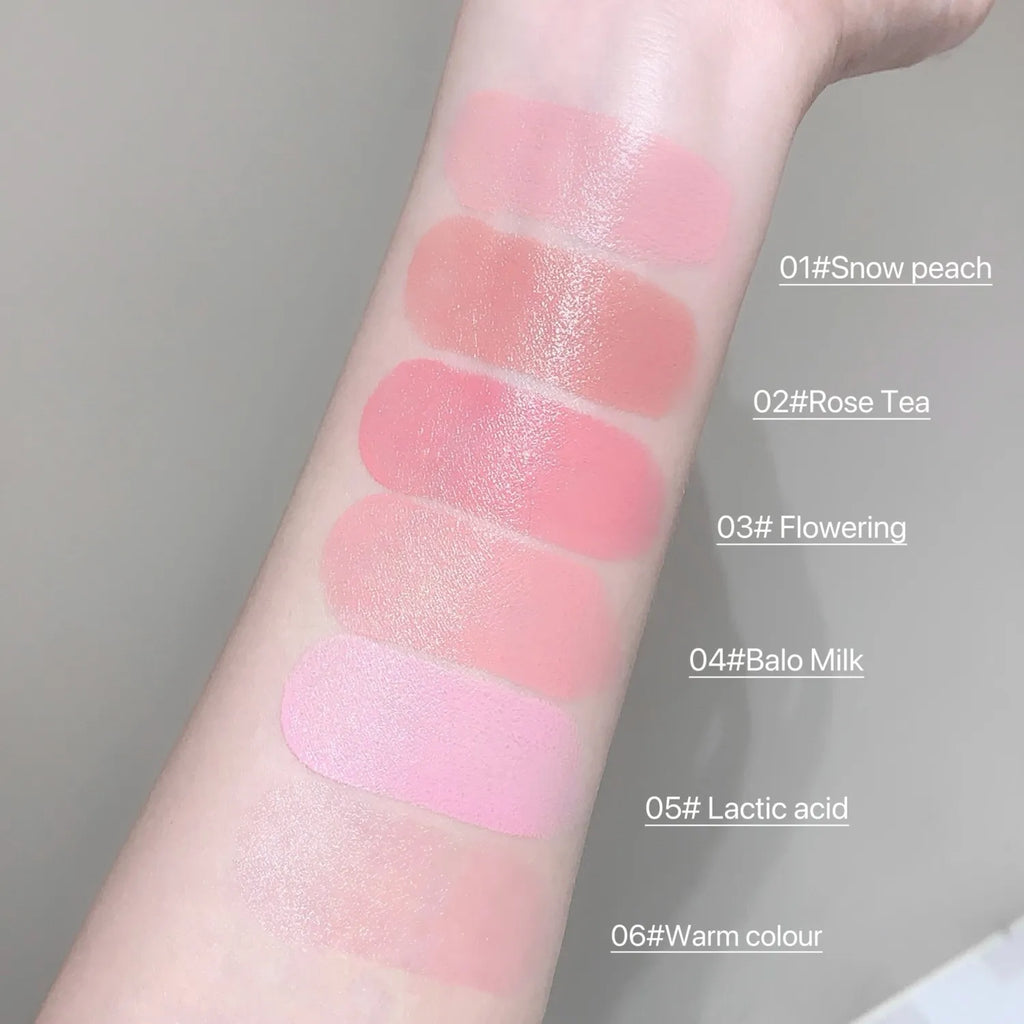 SHAQINUO Cream Blush Stick - Watery Glow, Long-Lasting, Natural Tint, Korean-Style Cheek Makeup for Fresh Look
