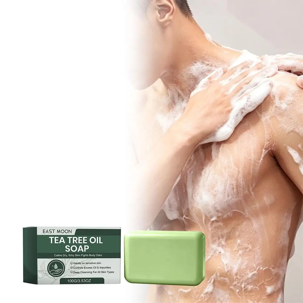 Tea Tree Soap Natural Soaps For Body & Face Skin Cleaning Natural Skin Cleanser Gentle Exfoliating Bar Soap For Oily Dry Skin