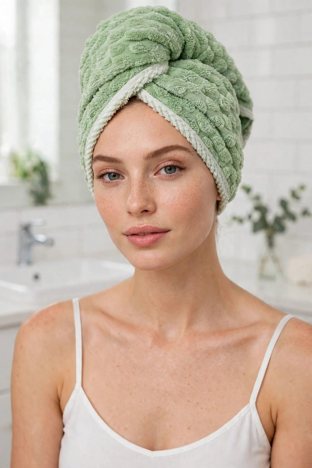 Microfiber Hair Towel Wrap Thickened Coral Velvet Cationic Dry Hair Cap Water Absorption and Quick Drying Striped Bath Cap