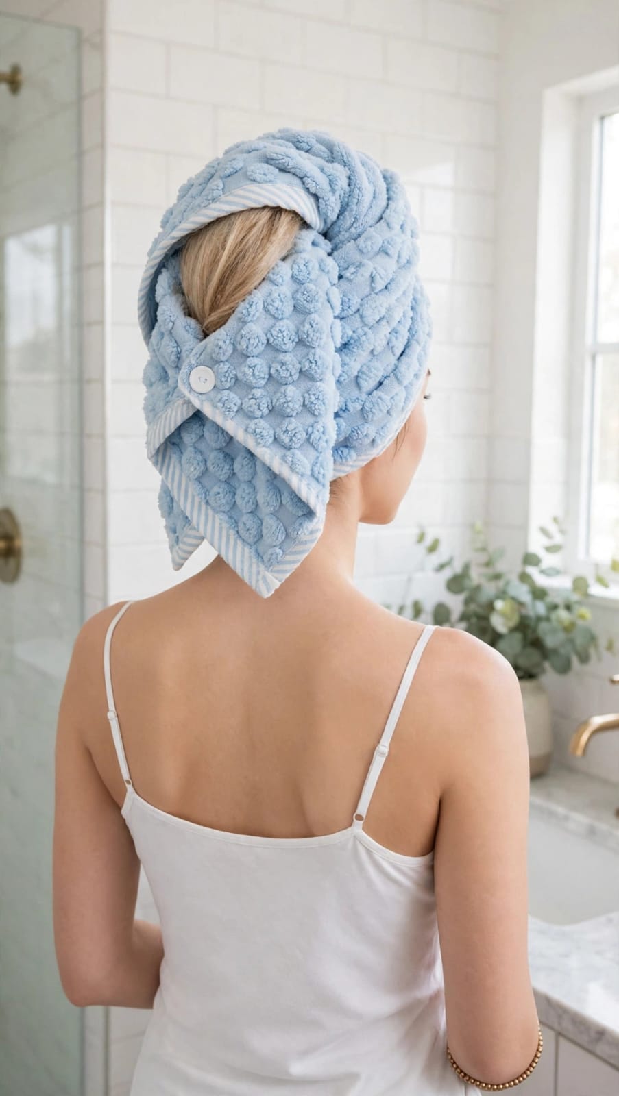Microfiber Hair Towel Wrap Thickened Coral Velvet Cationic Dry Hair Cap Water Absorption and Quick Drying Striped Bath Cap